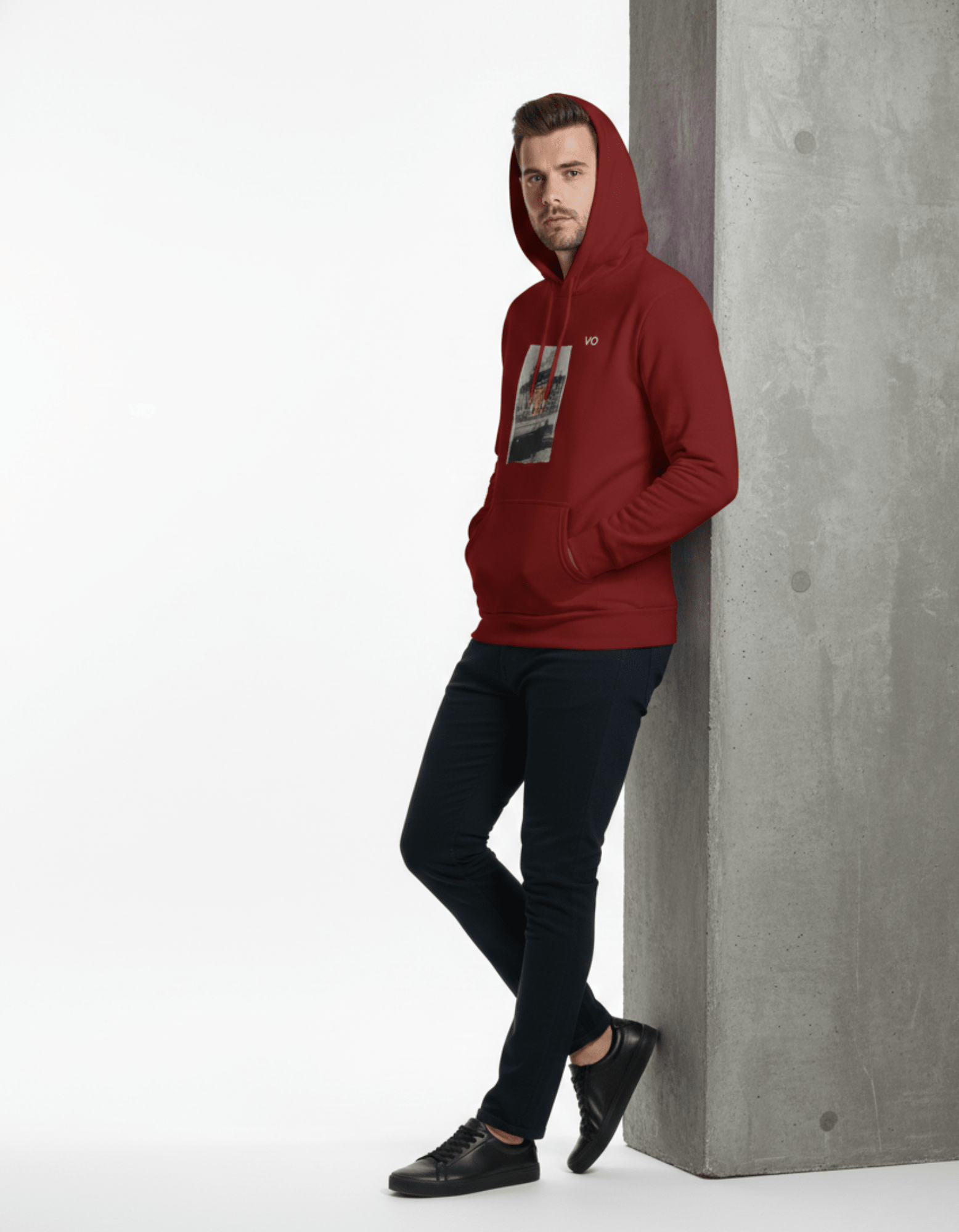 Maroon 100% Snow Soft Cotton Hoodie Graphic Print - VIBON Originals