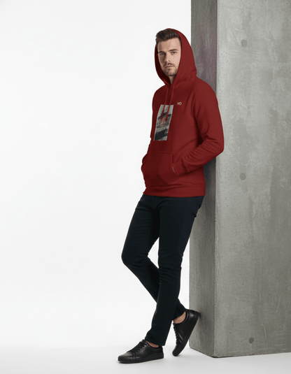 Maroon 100% Snow Soft Cotton Hoodie Graphic Print - VIBON Originals