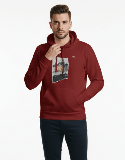 Maroon 100% Snow Soft Cotton Hoodie Graphic Print - VIBON Originals