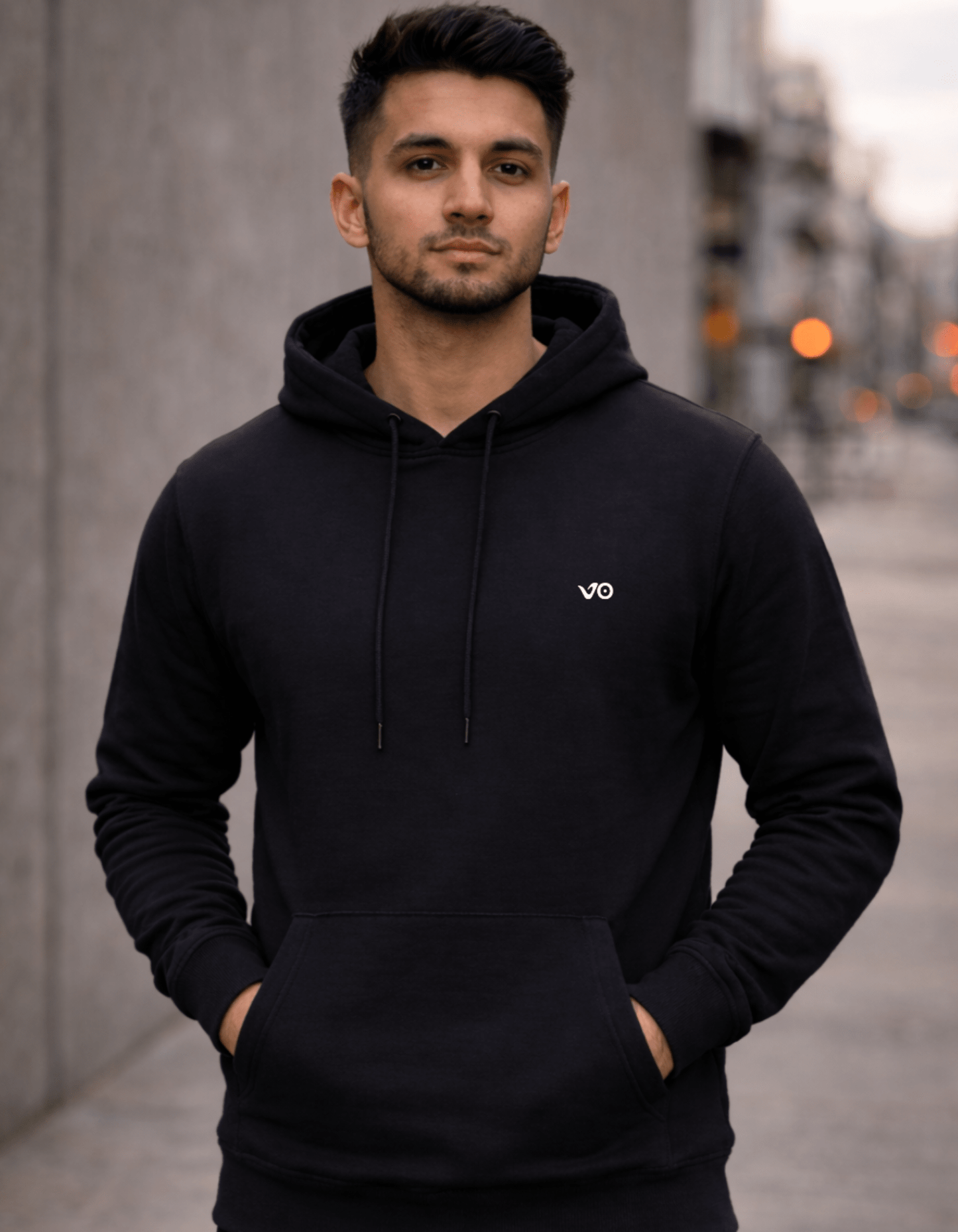 Men’s Black Cotton Hoodie – 100% Cotton, Anti - Pilling & Breathable - VIBON Originals