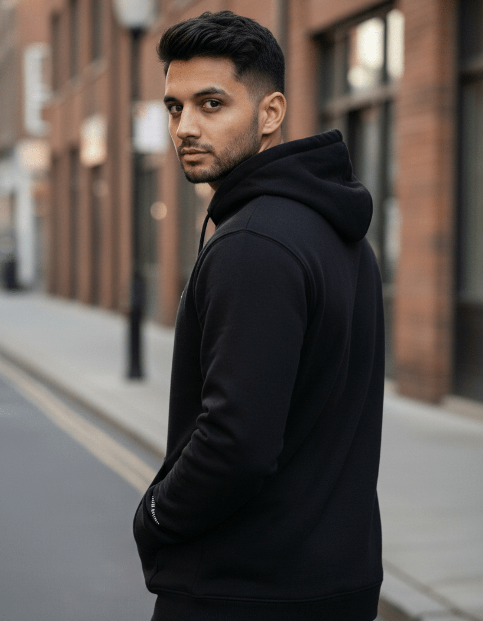 Men’s Black Cotton Hoodie – 100% Cotton, Anti - Pilling & Breathable - VIBON Originals