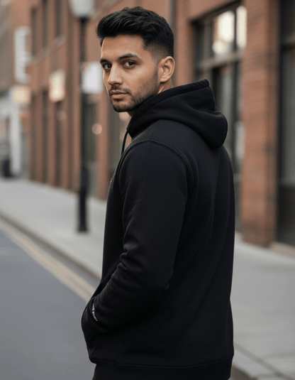 Men’s Black Cotton Hoodie – 100% Cotton, Anti - Pilling & Breathable - VIBON Originals