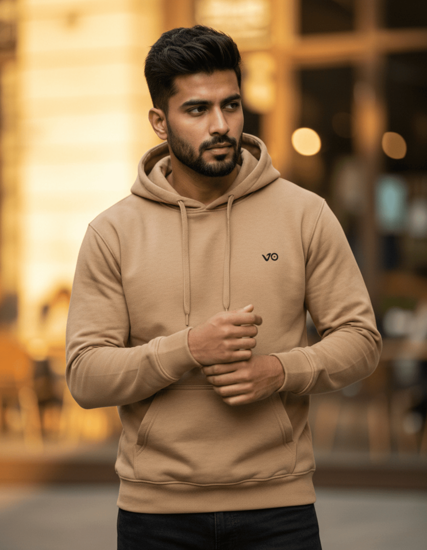 Men’s Café Cotton Hoodie – 100% Cotton, Anti - Pilling & Breathable - VIBON Originals