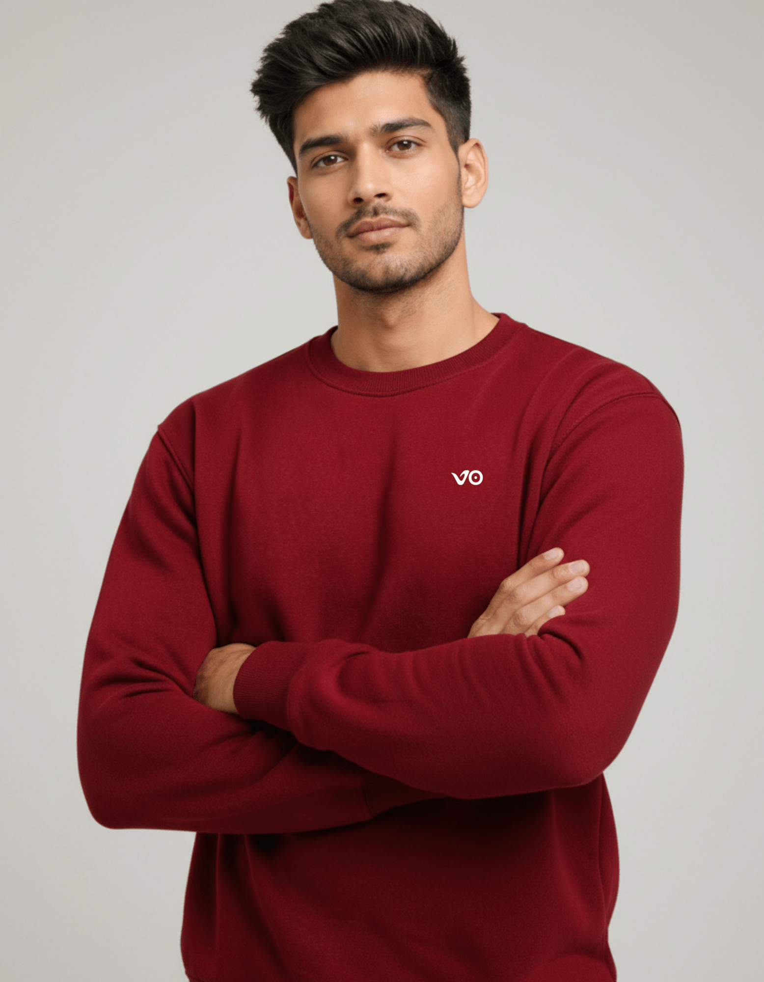 Men’s Maroon Cotton Sweatshirt – Premium Soft Feel & Durable Fabric - VIBON Originals