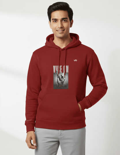 Men’s Maroon Pullover Hoodie | 100% Snowsoft Cotton Streetwear – Vibon Originals - VIBON Originals