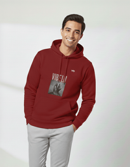 Men’s Maroon Pullover Hoodie | 100% Snowsoft Cotton Streetwear – Vibon Originals - VIBON Originals