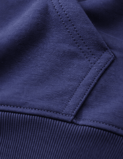 Navy Blue Zipper Hoodie – 100% Cotton - VIBON Originals