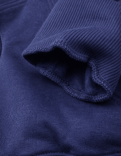 Navy Blue Zipper Hoodie – 100% Cotton - VIBON Originals