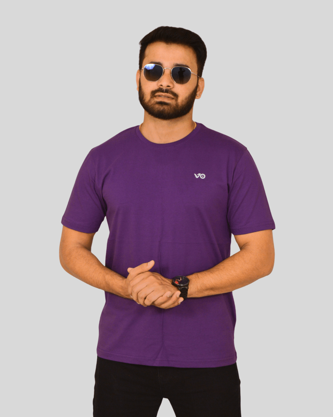 Purple T-Shirt | 100% Cotton Minimal Regular Fit Streetwear Tee - VIBON Originals