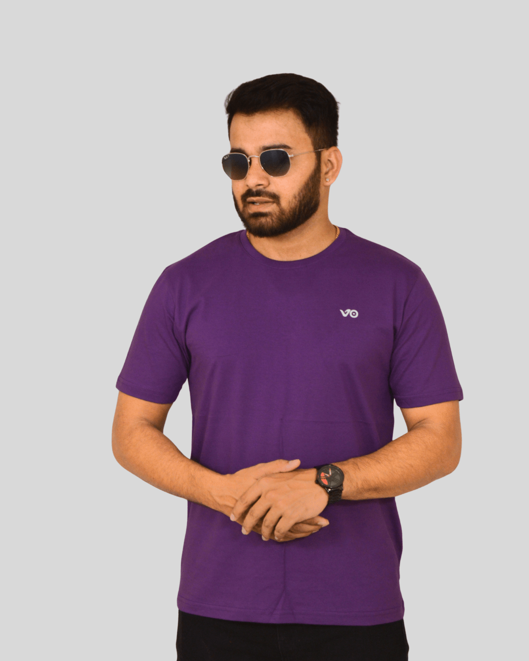 Purple T-Shirt | 100% Cotton Minimal Regular Fit Streetwear Tee - VIBON Originals