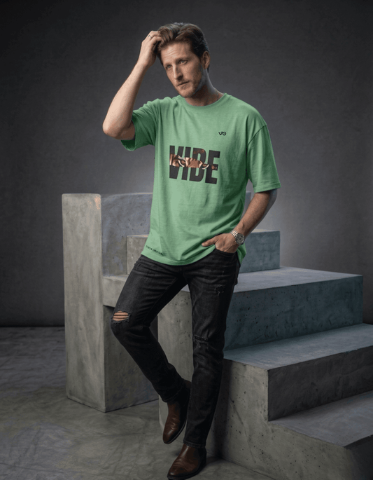 Sage Green Oversized T-Shirt – VIBE Graphic - VIBON Originals