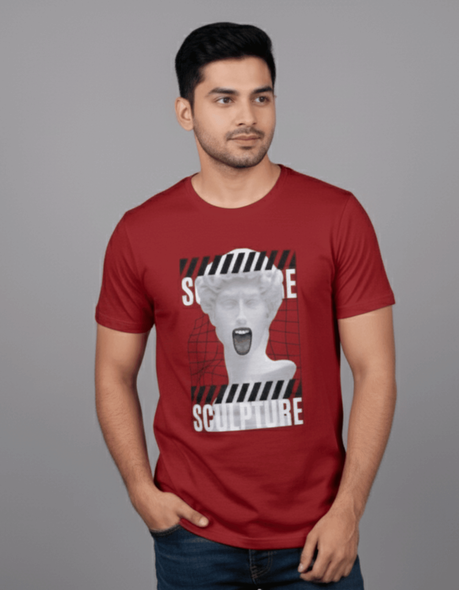 Sculpture Graphic T-Shirt for Men | Artistic Streetwear | 100% Cotton - VIBON Originals