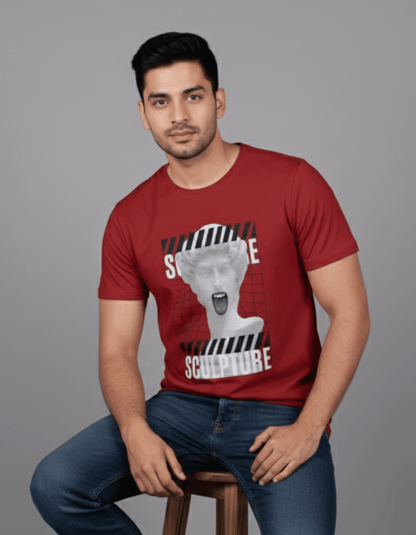 Sculpture Graphic T-Shirt for Men | Artistic Streetwear | 100% Cotton - VIBON Originals