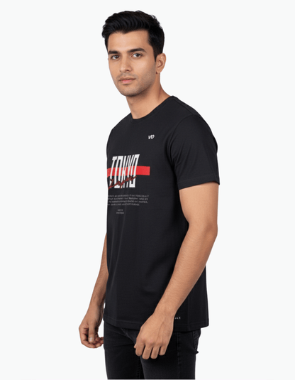Tokyo Graphic Black Cotton T-Shirt - VIBON Originals