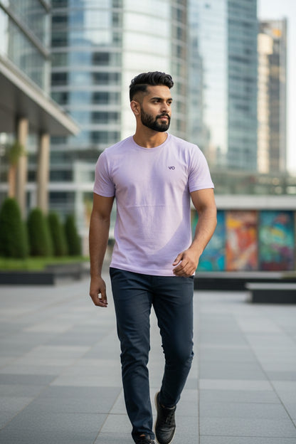 Lavender Classic T-Shirt | 100% Cotton Minimal Streetwear Tee – VIBON Originals
