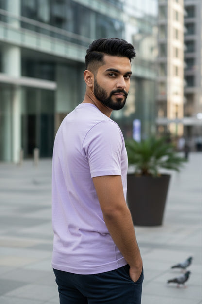 Lavender Classic T-Shirt | 100% Cotton Minimal Streetwear Tee – VIBON Originals