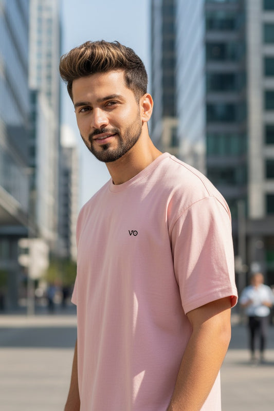Salmon Pink Oversized T-Shirt | 100% Cotton Heavyweight Streetwear Tee – VIBON Originals