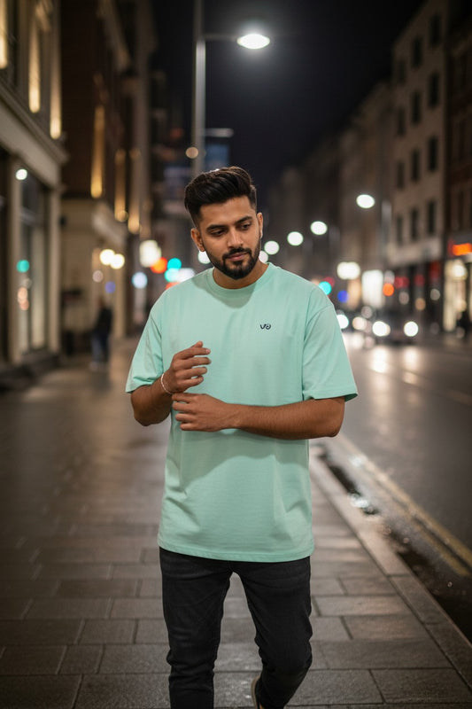 Mint Green Oversized T-Shirt | 100% Cotton Heavyweight Streetwear Tee – VIBON Originals