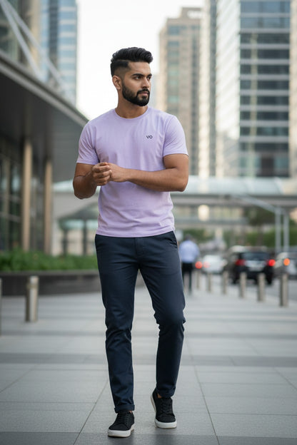 Lavender Classic T-Shirt | 100% Cotton Minimal Streetwear Tee – VIBON Originals