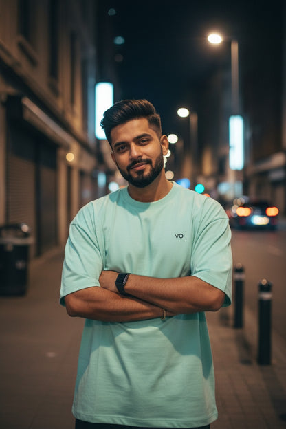 Mint Green Oversized T-Shirt | 100% Cotton Heavyweight Streetwear Tee – VIBON Originals