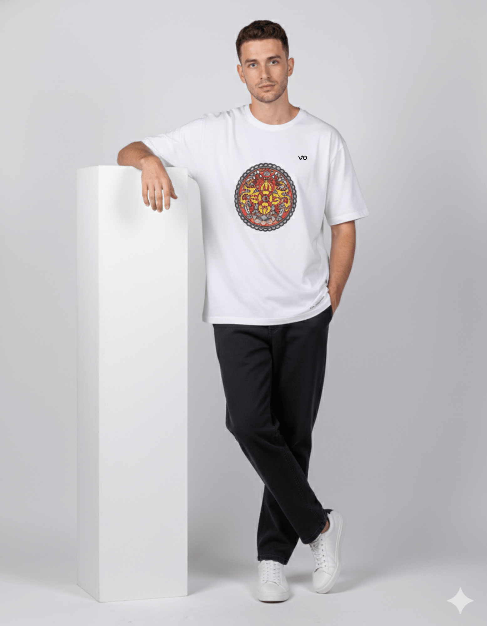 White Oversized Cotton T-Shirt - VIBON Originals