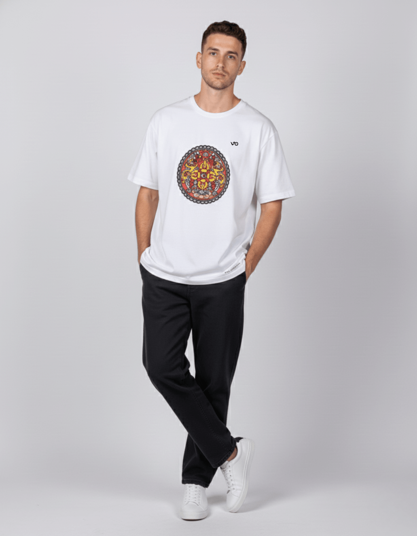 White Oversized Cotton T-Shirt - VIBON Originals