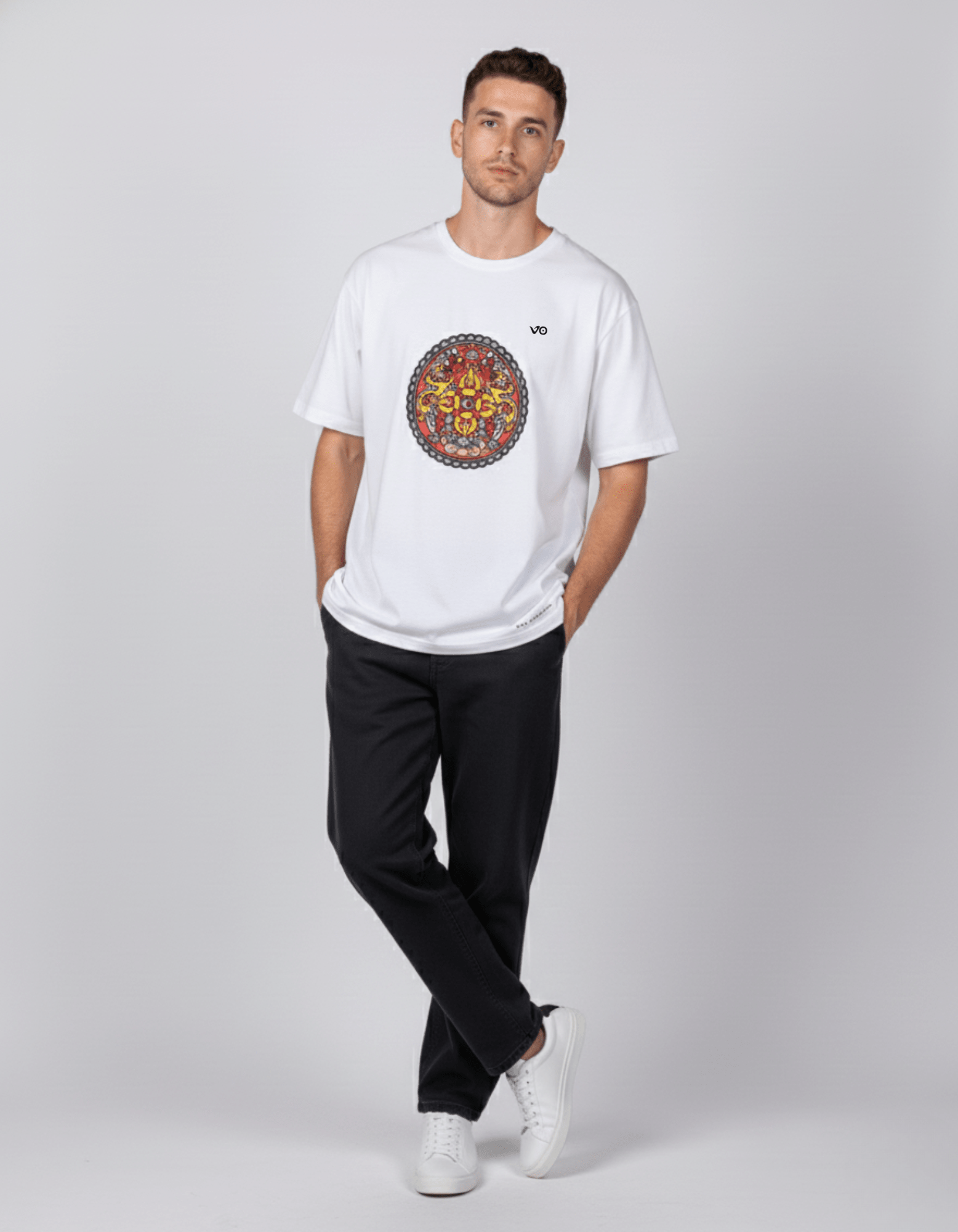 White Oversized Cotton T-Shirt - VIBON Originals