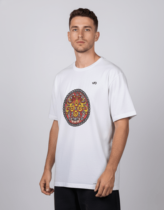 White Oversized Cotton T-Shirt - VIBON Originals